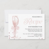 Invitation Demande de recette de douche de mariée Perles & Pr (Devant)