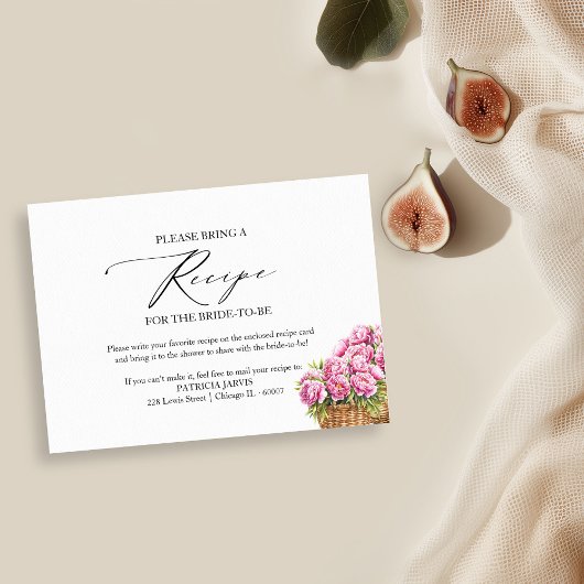 Invitation Demande de recette de douche nuptiale Fresh Off Th