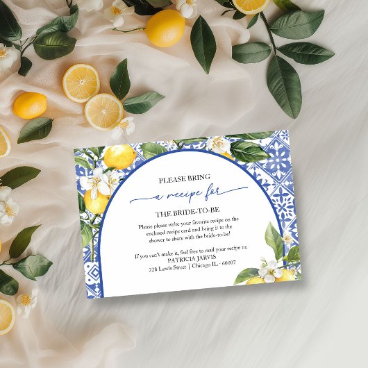 Invitation Demande de recette de douche nuptiale méditerranée