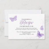 Invitation Demande de recette de douche nuptiale Papillon Vio (Devant)