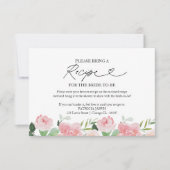 Invitation Demande de recette de Fête des mariées florale (Devant)