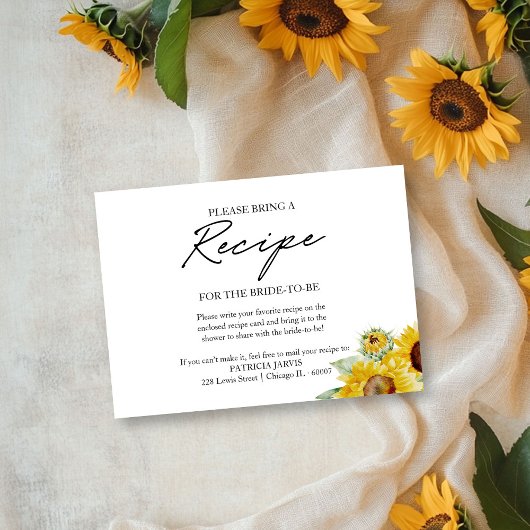 Invitation Demande de recette pour une baby shower rustique c