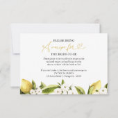 Invitation Demande de recette pour une douche de mariée au ci (Devant)