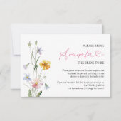 Invitation Demande de recette pour une douche de mariée aux f (Devant)