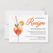 Invitation Demande de recette pour une fête de douche de mari (Devant)
