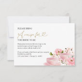Invitation Demande de recette pour une fête de thé de mariage (Devant)
