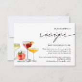 Invitation Demande de recette pour une fête prénuptiale avec  (Devant)
