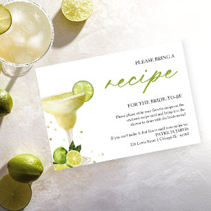 Invitation Demande de recette pour une fête prénuptiale avec 