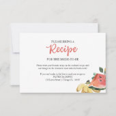 Invitation Demande de recette pour une fête prénuptiale Fresh (Devant)