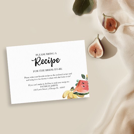 Invitation Demande de recette pour une fête prénuptiale Fresh