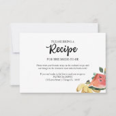 Invitation Demande de recette pour une fête prénuptiale Fresh (Devant)