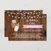 Invitation Demande de réservation Bière Baby shower fille bou (Devant / Derrière)