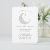 Invitation Demande de réservation Moon Star Baby shower Silve (Debout devant)