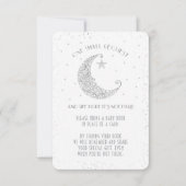 Invitation Demande de réservation Moon Star Baby shower Silve (Devant)