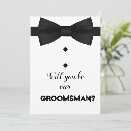 Invitation Demande de Script de Brosse à Arc de Garçon d'Honn (Debout devant)