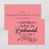 Invitation Demande de témoin de mariage (Devant / Derrière)