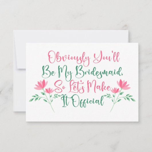 Invitation Demande de témoin de mariage (Devant)