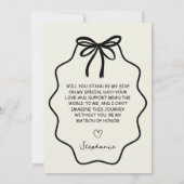 Invitation Demande de témoin de mariage avec nœud coquette de (Dos)