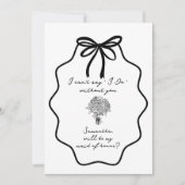 Invitation Demande de témoin de mariage avec nœud floral dess (Devant)