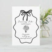 Invitation Demande de témoin de mariage avec nœud floral dess (Debout devant)
