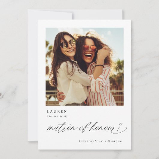Invitation Demande de Témoin de Mariage avec Photo (Devant)