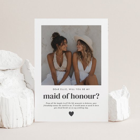 Invitation Demande de témoin de mariage avec photo