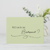 Invitation Demande de témoin de mariage calligraphie minimale (Debout devant)