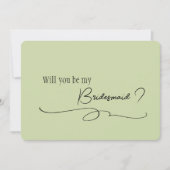 Invitation Demande de témoin de mariage calligraphie minimale (Devant)