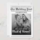 Invitation Demande de témoin de mariage dans un journal (Devant)