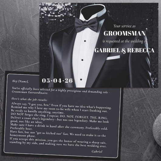 Invitation Demande de témoin de mariage description nœud papi