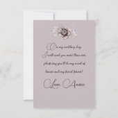 Invitation Demande de témoin de mariage Fleur Rose Poussiéreu (Dos)