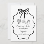 Invitation Demande de témoin de mariage florale à l'arc dessi (Devant)