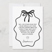Invitation Demande de témoin de mariage florale avec nœud des (Dos)