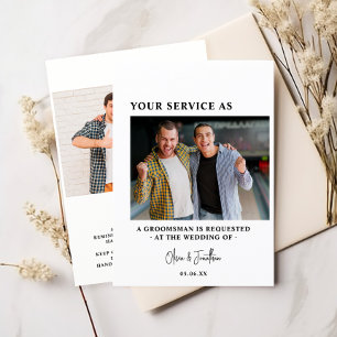 Invitation Demande de témoin de mariage moderne 2 avec photo