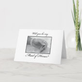 Invitation Demande de témoin de mariage Noir, Blanc (Devant)