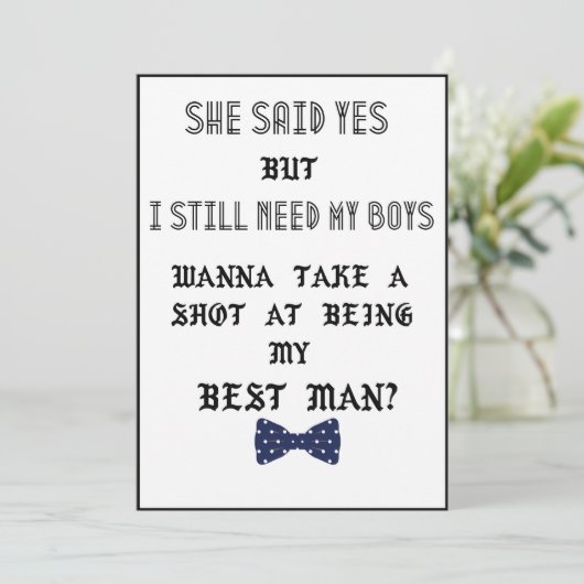 Invitation Demande de témoin de mariage ou de garçon d'honneu (Debout devant)