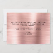 Invitation Demande de témoin de mariage pailletée or rose (Dos)