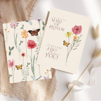 Demande de témoin de mariage papillon fleur sauvag