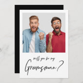 Invitation Demande de témoin de mariage photo moderne minimal (Devant / Derrière)