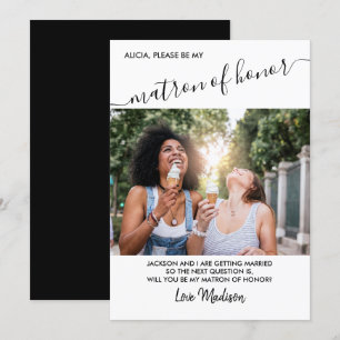 Invitation Demande de témoin de mariage photo noir et blanc