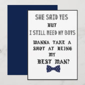 Invitation Demande de témoin de mariage pour garçon d'honneur (Devant / Derrière)