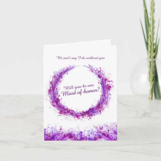 Invitation Demande de témoin de mariage violet : serez-vous n (Devant)