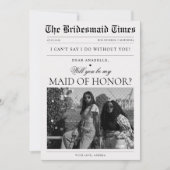 Invitation Demande de témoin d'honneur unique dans un journal (Devant)