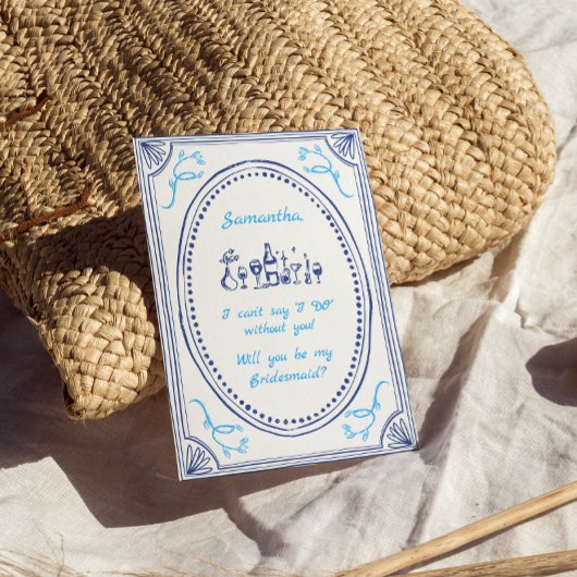 Invitation Demande de témoin funky et fantaisiste manuscrite