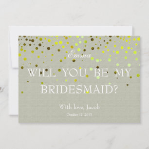 Invitation Demande de témoin minimaliste avec paillettes vert