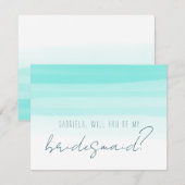 Invitation Demande de témoin mint minimaliste (Devant / Derrière)