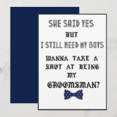 Invitation Demande de témoin ou de garçon d'honneur pour le m (Devant / Derrière)