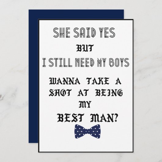 Invitation Demande de témoin ou de garçon d'honneur pour un m (Devant / Derrière)