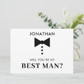 Invitation Demande de témoin personnalisée Smoking Moderne (Debout devant)