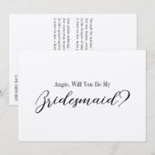 Invitation Demande de témoin pour belle-soeur avec poème (Devant / Derrière)